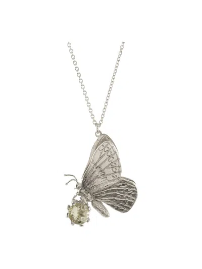 Alex Monroe Women's Green Amethsyt Butterfly Necklace Gold