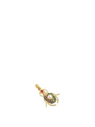Soru Jewellery Women's Scarab Beetle Charm Chain Necklace Gold