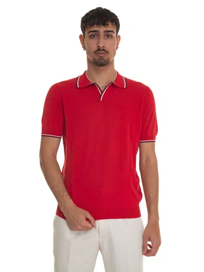 Gran Sasso Jersey Polo Shirt In Ruby