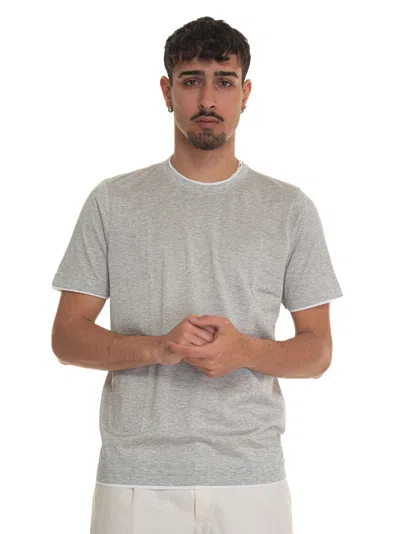 Gran Sasso Short-sleeved Round-necked T-shirt In Light Grey