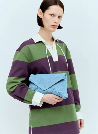 Dries Van Noten Denim Clutch In Blue