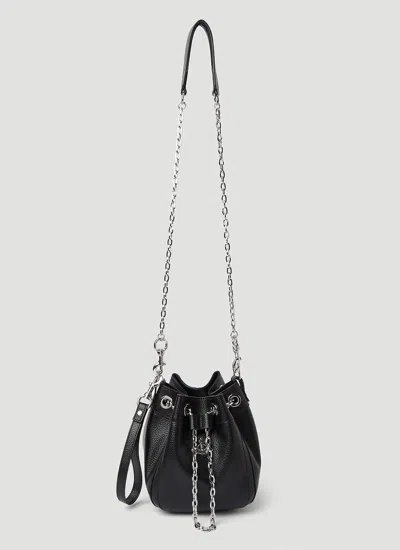 Vivienne Westwood Small Leather Chrissy Bucket Bag In Black