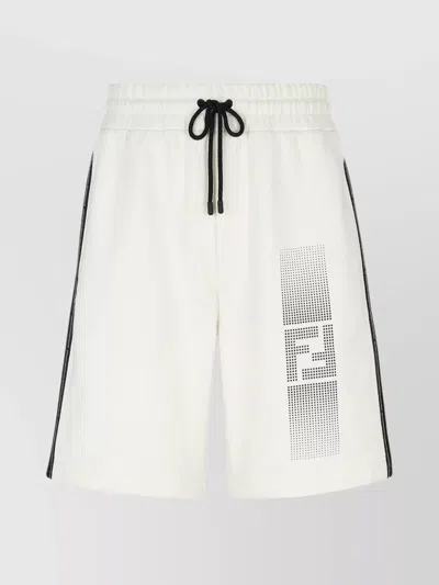 Fendi Bermuda Trousers With Elasticated Waist In White