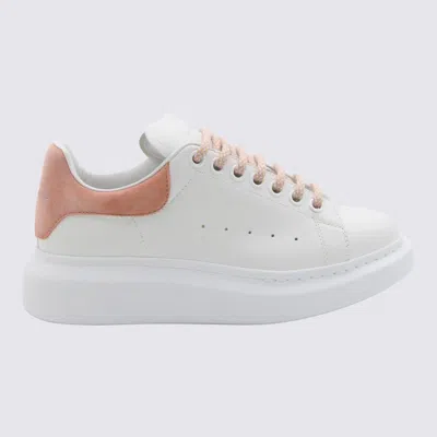 Alexander Mcqueen White And Clay Leather Oversized Sneakers In White/clay