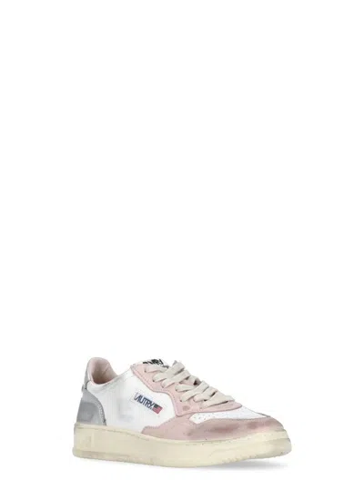 Autry Sneakers In Sv35_leat_leat_wht_pow_silv