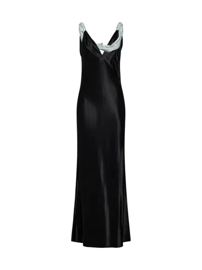 Bottega Veneta Dresses In Black/light Cyan