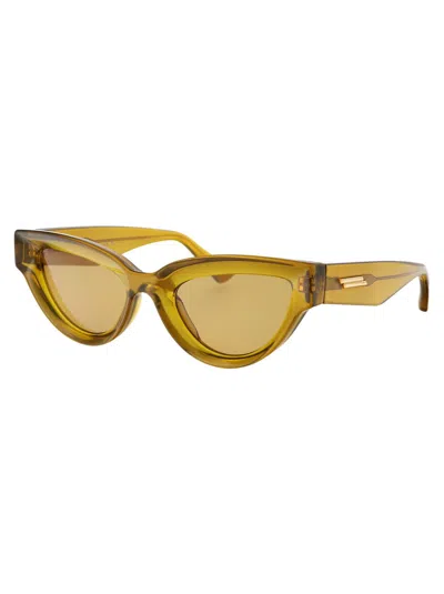 Bottega Veneta Sunglasses In 003 Brown Brown Yellow