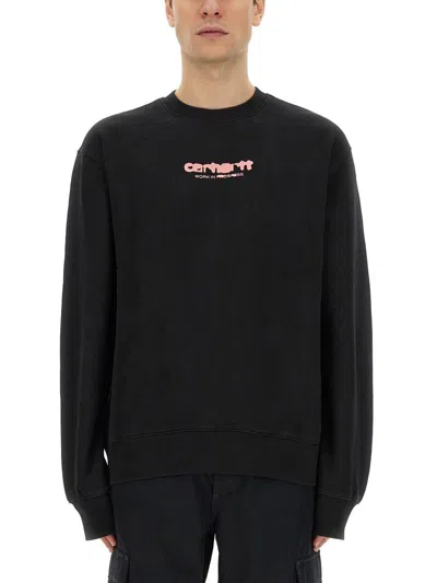 Carhartt Wip Ink Bleed Cotton Sweatshirt In Black