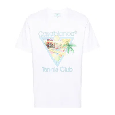 Casablanca T-shirts And Polos White In Afro Cubism Tennis Club