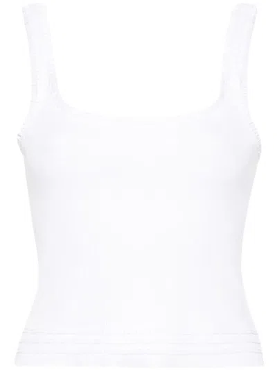 Chloé Logo Embroidered Cropped Top In White