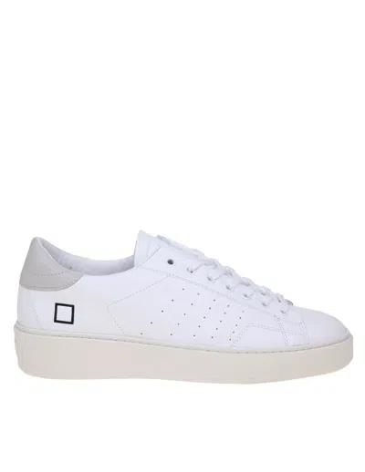 Date D.a.t.e. Leather Sneakers In White/grey