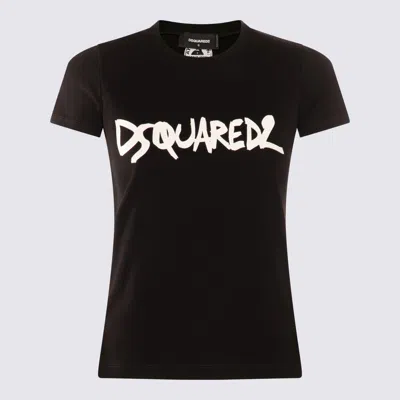Dsquared2 Black And White Cotton T-shirt