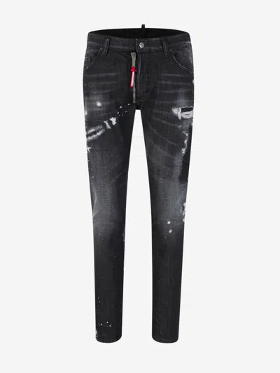 Dsquared2 Cotton Skater Jeans In Black