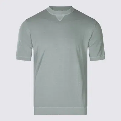 Eleventy Grey Cotton T-shirt In Green