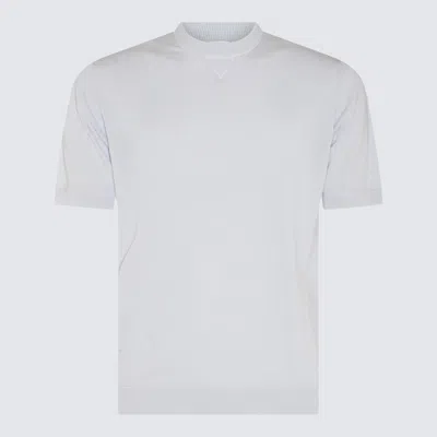 Eleventy Light Grey Cotton T-shirt In White