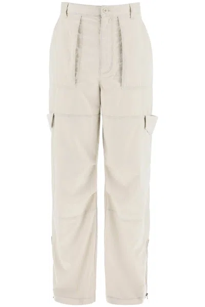 Acne Studios Ecru Beige Cargo Trouser In Ivory White