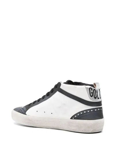 Golden Goose 'mid-star Classic' White Leather Sneakers