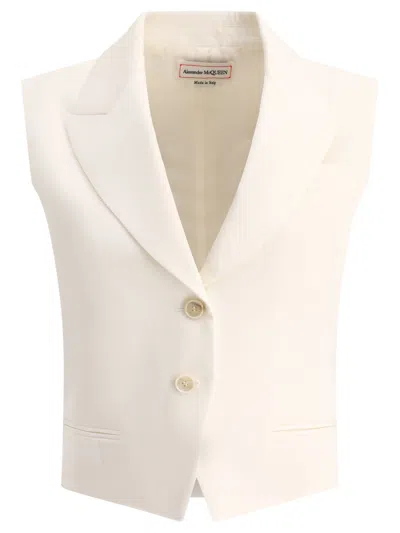 Alexander Mcqueen Single-breasted Vest In White