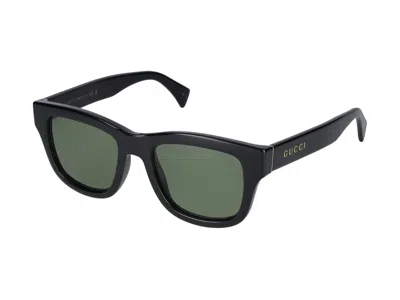 Gucci Sunglasses In 001 Black Black Green