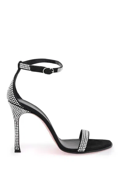 Amina Muaddi Crystals 'kim' Sandals In Black