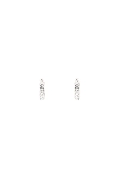 Amina Muaddi Small Jahleel Hoop Earrings With Crystals In Silver
