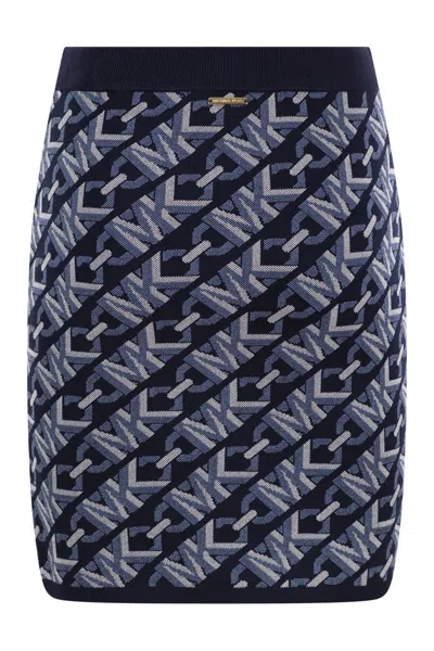 Michael Kors Jacquard Knit Skirt In Blue