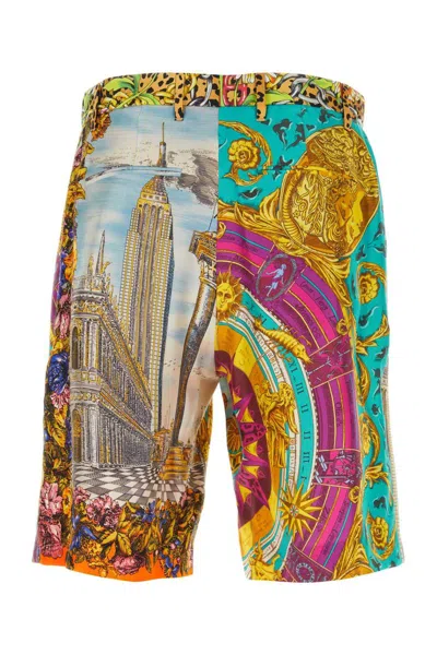 Moschino Printed Silk Bermuda Shorts In 1888