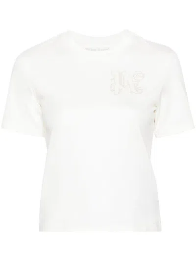 Palm Angels Logo Cotton T-shirt In White