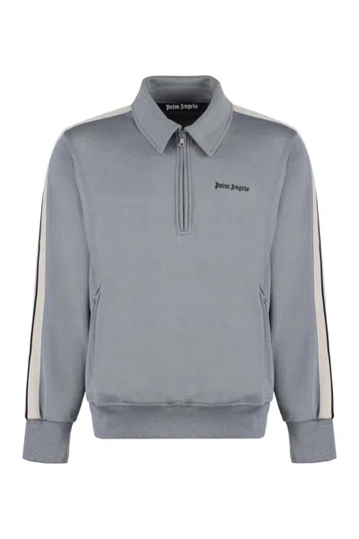 Palm Angels Techno Fabric Sweatshirt In Grey