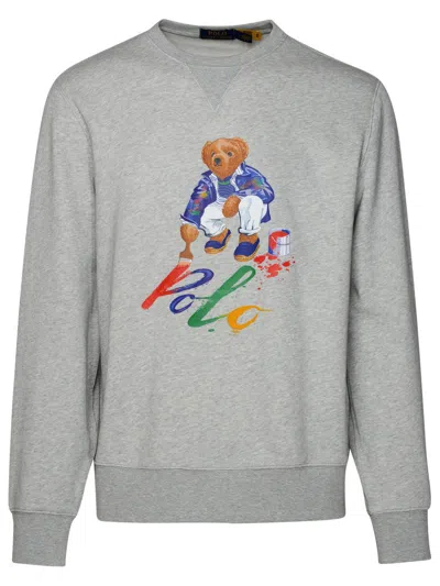 Polo Ralph Lauren Print Bear Sweatshirt In Grey
