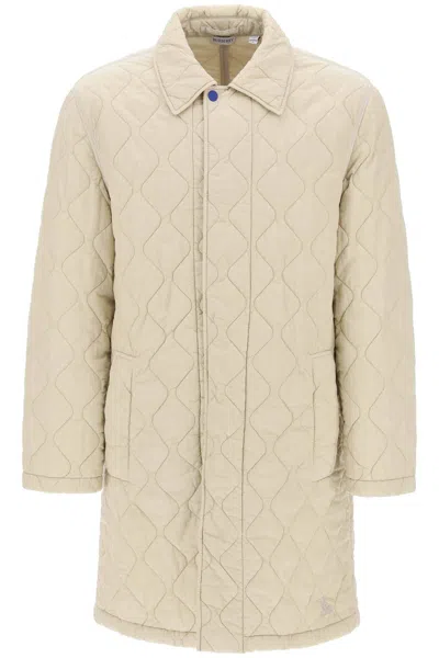 Burberry Quilted Nylon Midi Car Coat With In Multicolor