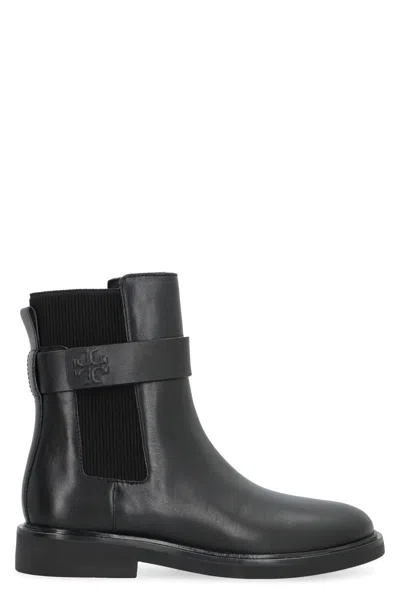 Tory Burch Leather Chelsea Boots In Black