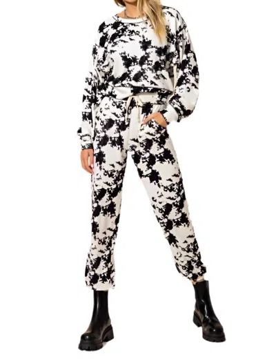 8586 TIE DYE JOGGER SWEATPANTS IN WHITE/BLACK