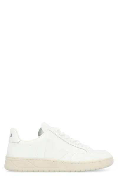 Veja V-12 Leather Low-top Sneakers In White