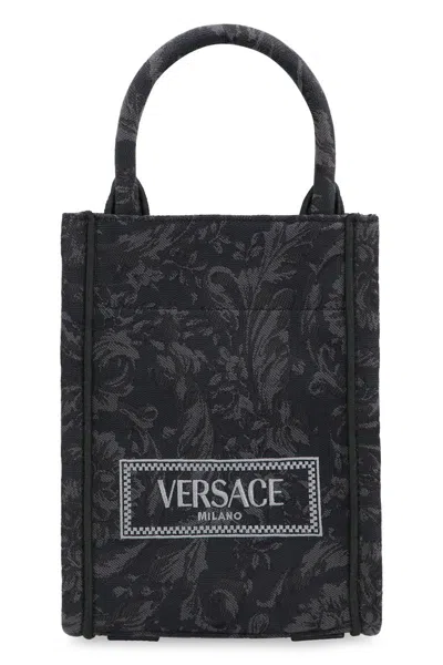 Versace Athena Mini Tote In Black