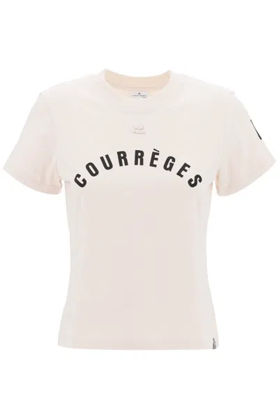 Courrèges Ac Straight Printed T-shirt In Neutro