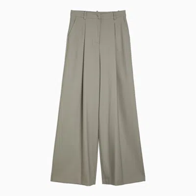 Federica Tosi Sage Wool-blend Wide Trousers In Green