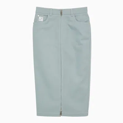 Fendi Light Skirt With Double Zip In Blue