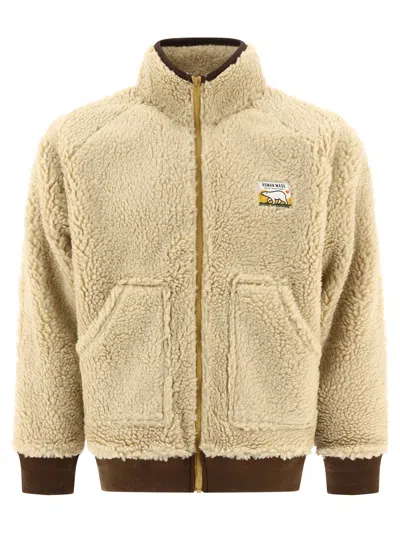 Human Made "boa" Fleece Jacket In Beige