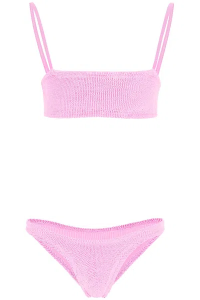 Hunza G Gigi Seersucker Bikini Set In Bubblegum