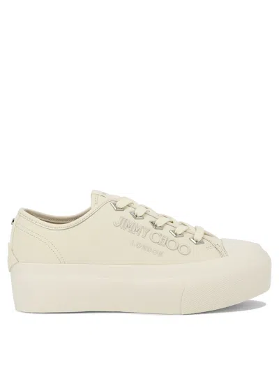 Jimmy Choo Palma Maxi Flatform Sneakers In White