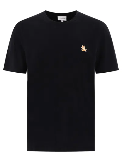 Maison Kitsuné Chillax Fox-appliqué Cotton T-shirt In Black