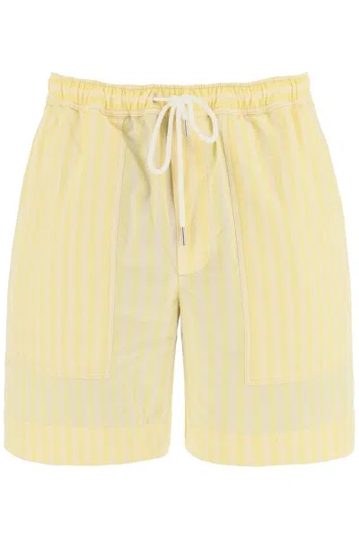 Maison Kitsuné Maison Kitsune Striped Poplin Bermuda Shorts For In Giallo