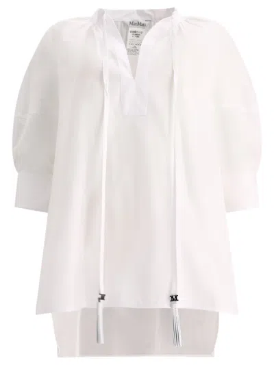Max Mara "carpi" Blouse With Balloon Sleeves In White