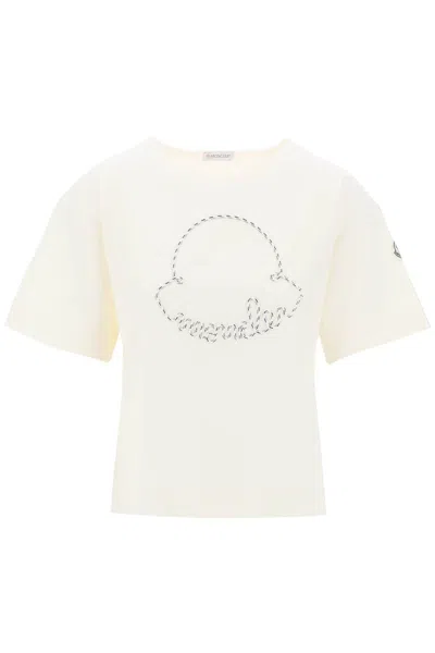 Moncler T Shirt With Nautical Rope Logo Design In White