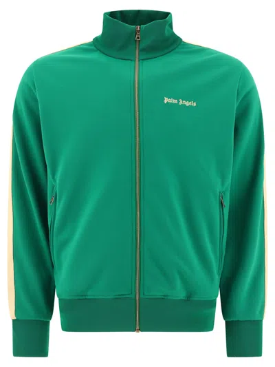 Palm Angels "classic Logo" Track Sweatshirt In Green