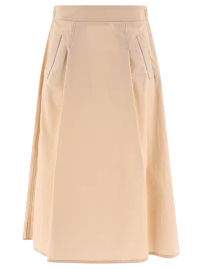 Peserico Pleated Skirt In Metallic