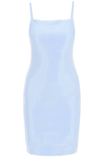 Rotate Birger Christensen Sequined Slip Dress With In Light Blue