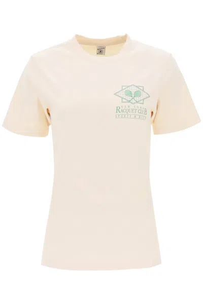 Sporty And Rich Sporty Rich 'ny Racquet Club' T Shirt In Beige