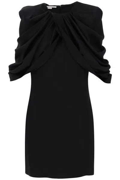 Stella Mccartney Mini Dress With Petal Sleeves In Black
